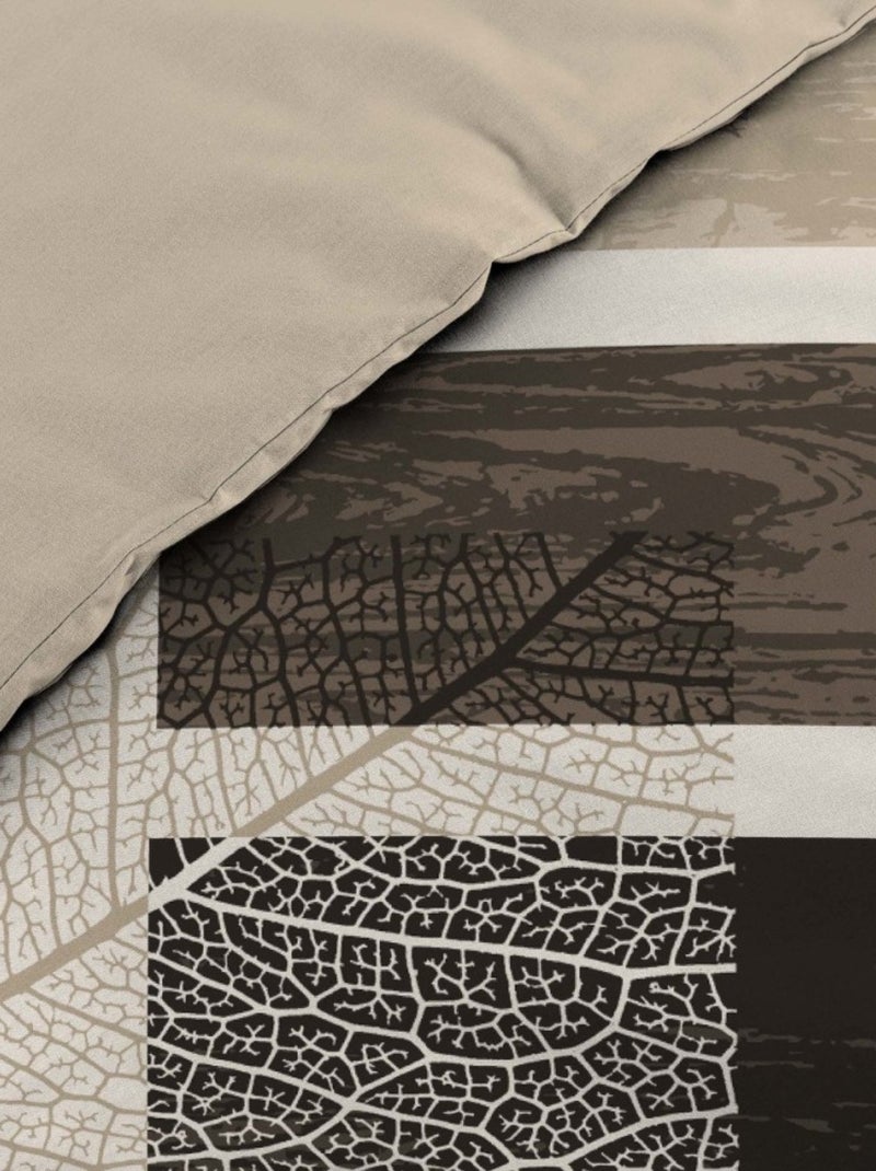 Housse de couette 260x240 + 2 taies SO NATURAL 100% coton Beige - Kiabi