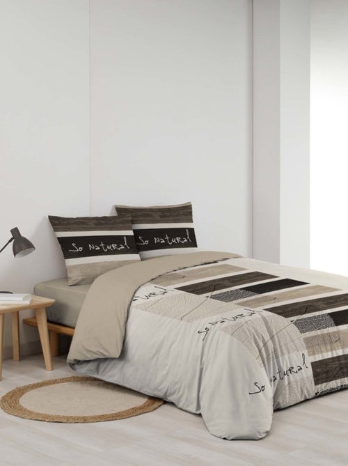 Housse de couette 260x240 + 2 taies SO NATURAL 100% coton - Kiabi Housse de couette 260x240 + 2 taies SO NATURAL 100% coton - Kiabi