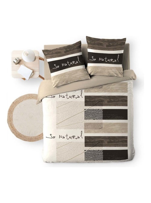 Housse de couette 260x240 + 2 taies SO NATURAL 100% coton - Kiabi Housse de couette 260x240 + 2 taies SO NATURAL 100% coton - Kiabi