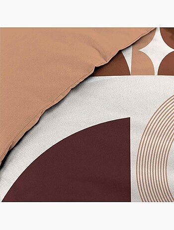 Housse de couette 260x240 + 2 taies TERRACOTTA 100% coton