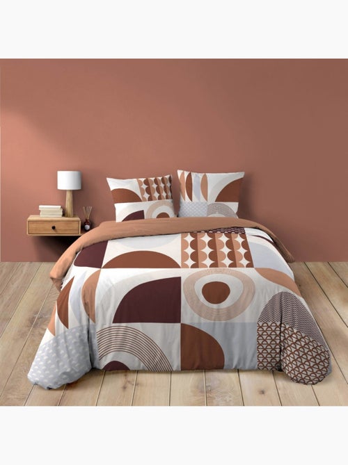 Housse de couette 260x240 + 2 taies TERRACOTTA 100% coton - Kiabi Housse de couette 260x240 + 2 taies TERRACOTTA 100% coton - Kiabi