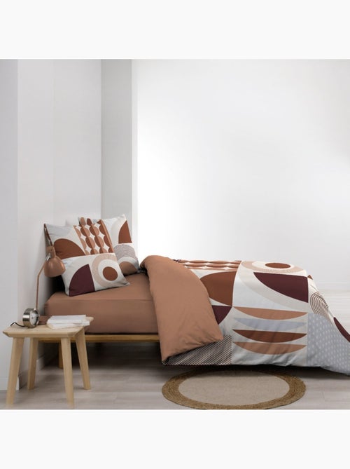 Housse de couette 260x240 + 2 taies TERRACOTTA 100% coton - Kiabi Housse de couette 260x240 + 2 taies TERRACOTTA 100% coton - Kiabi