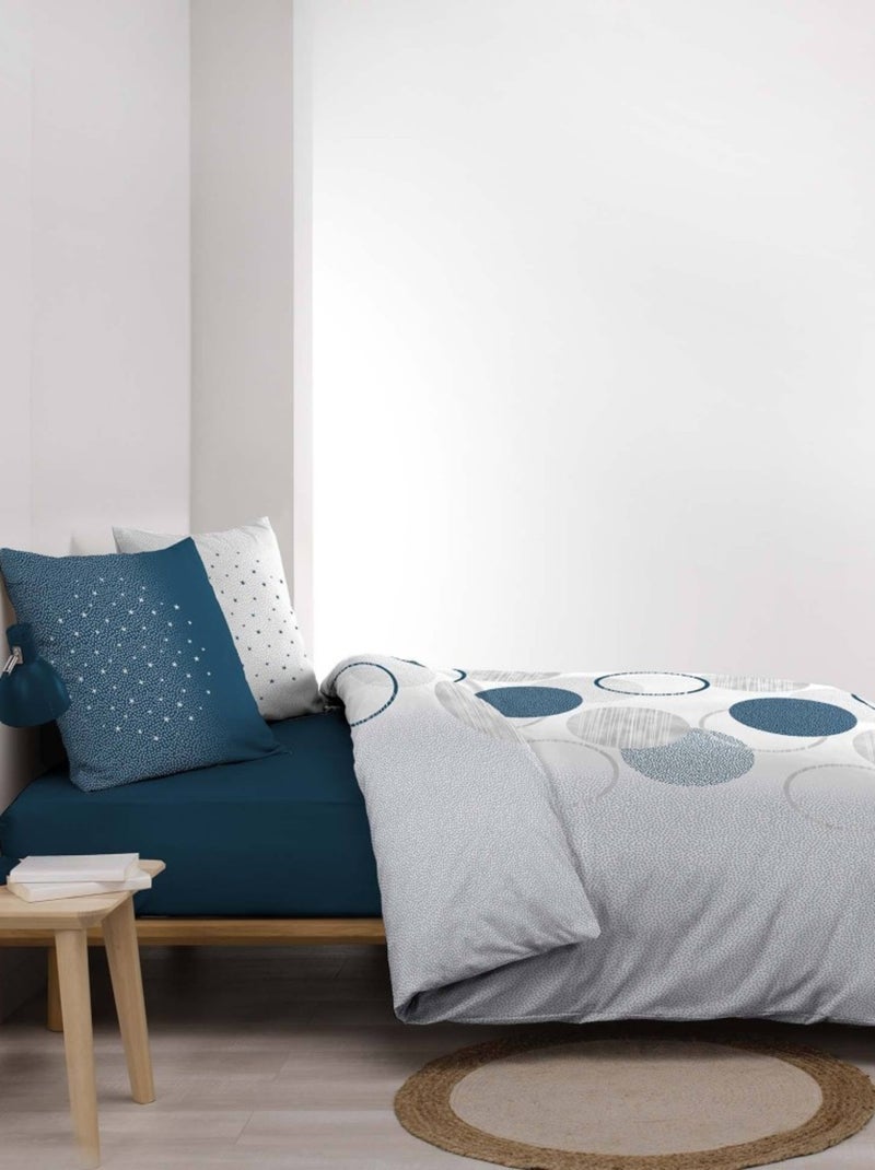 Housse de couette 260x240 + 2 taies Voie lactée coton Bleu - Kiabi