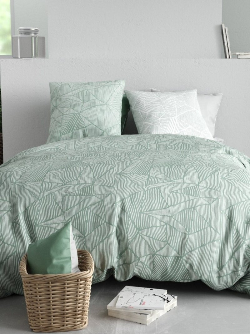 Housse de couette 260x240 ADELY + 2 taies coton 57 fils Blanc - Kiabi