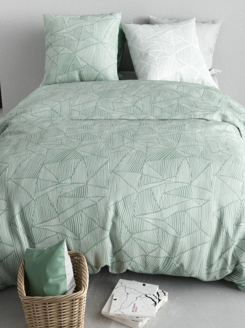 Housse de couette 260x240 ADELY + 2 taies coton 57 fils Blanc - Kiabi