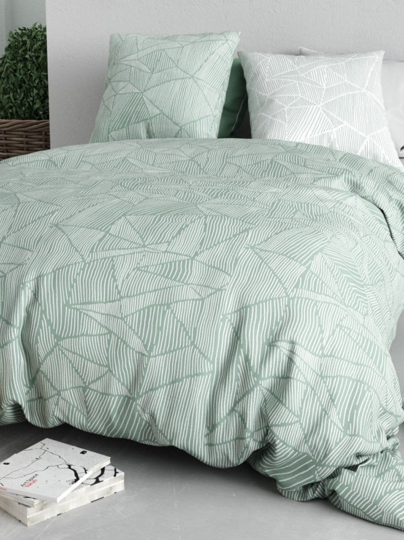 Housse de couette 260x240 ADELY + 2 taies coton 57 fils Blanc - Kiabi