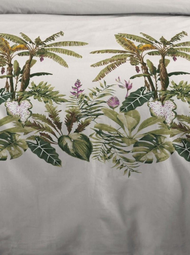 Housse de couette 260x240 ANTILLES + 2 taies 100% coton 57 fils Blanc - Kiabi