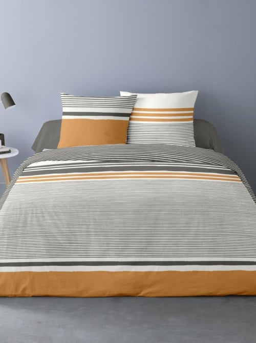 Housse de couette 260x240 AUGUSTE + 2 taies 100% coton - Kiabi