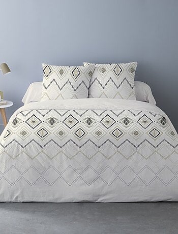 Housse de couette 260x240 AZTECA + 2 taies 100% coton