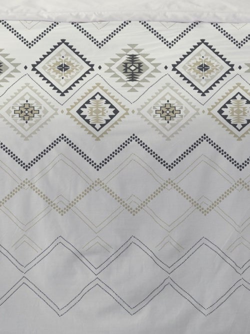 Housse de couette 260x240 AZTECA + 2 taies 100% coton - Kiabi