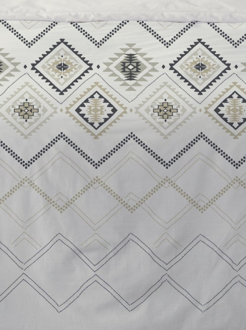 Housse de couette 260x240 AZTECA + 2 taies 100% coton Beige - Kiabi