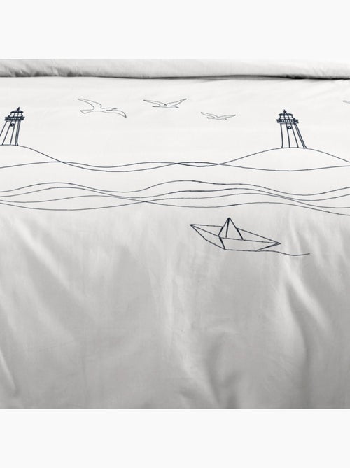 Housse de couette 260x240 Bord de mer + 2 taies coton 57 fils - Kiabi Housse de couette 260x240 Bord de mer + 2 taies coton 57 fils - Kiabi