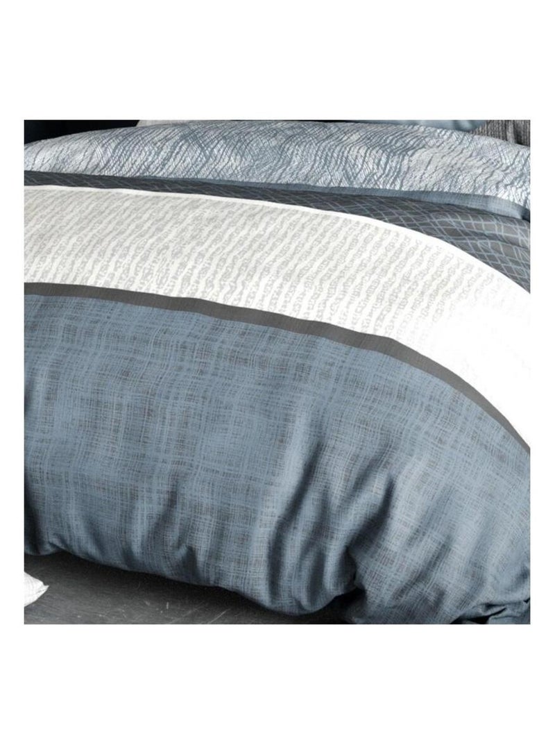 Housse de couette 260x240 BREHAT + 2 taies coton 57 fils Gris - Kiabi