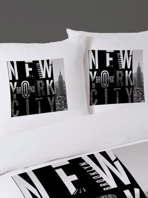 Housse de couette 260x240 BRONX + 2 taies 100% coton - Kiabi