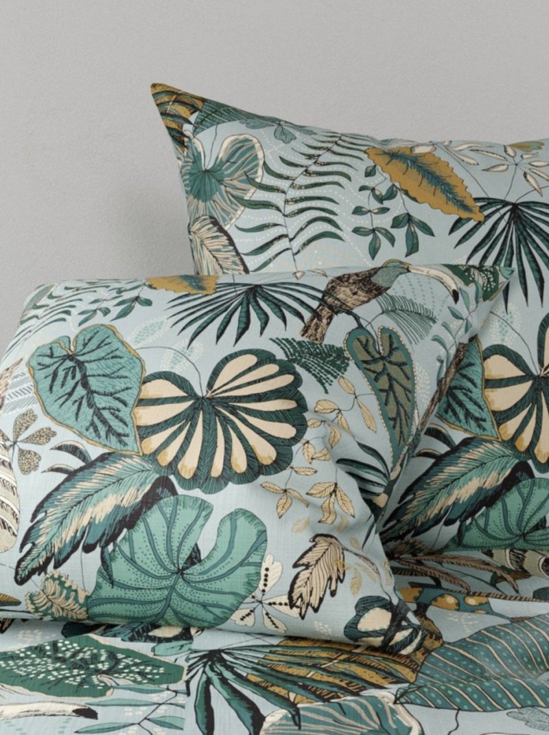 Housse de couette 260x240 CANCUN + 2 taies coton 57 fils Vert - Kiabi