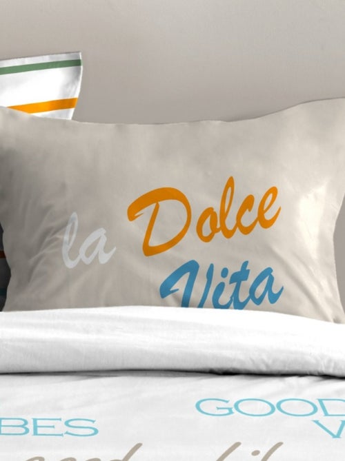 Housse de couette 260x240 DOLCE VITA + 2 taies coton 57 fils - Kiabi