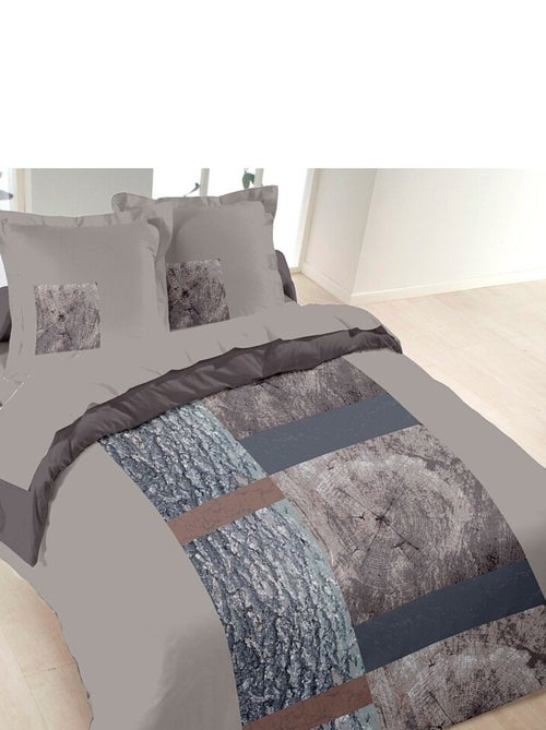 Housse de couette 260x240 ECORCE + 2 taies coton 57 fils - Kiabi