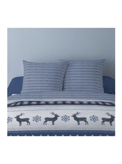 Housse de couette 260x240 FENRIS BLEU + 2 taies matière Polaire - Kiabi