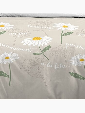 Housse de couette 260x240 finition rabat + 2 taies coton 57 fils
