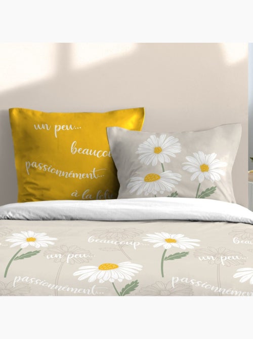 Housse de couette 260x240 finition rabat + 2 taies coton 57 fils - Kiabi