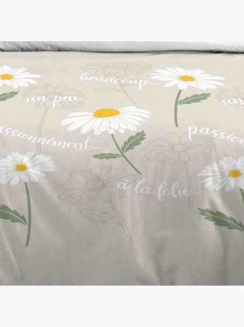 Housse de couette 260x240 finition rabat + 2 taies coton 57 fils - Kiabi