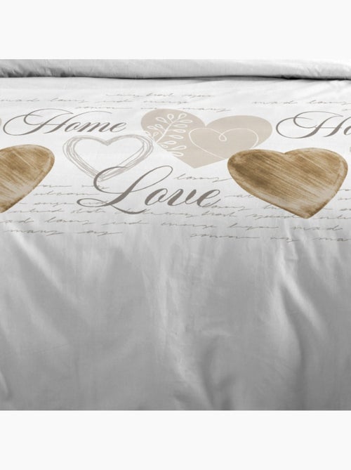 Housse de couette 260x240 finition rabat + 2 taies coton 57 fils - Kiabi