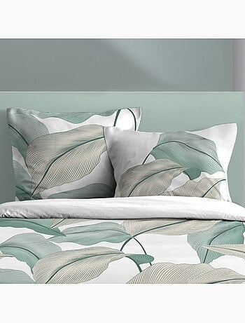 Housse de couette 260x240 finition rabat + 2 taies coton 57 fils