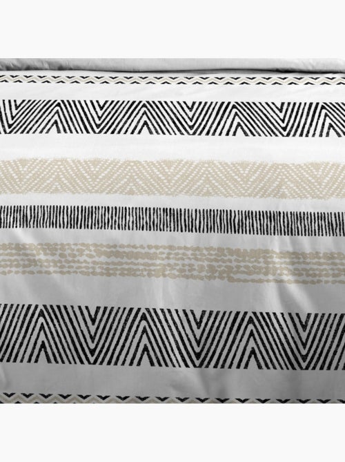 Housse de couette 260x240 finition rabat + 2 taies coton 57 fils - Kiabi