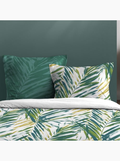 Housse de couette 260x240 finition rabat + 2 taies coton 57 fils - Kiabi