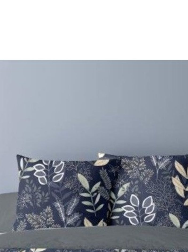 Housse de couette 260x240 GAIA + 2 taies matière Polaire Bleu - Kiabi