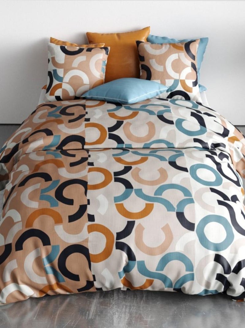 Housse de couette 260x240 IGOR + 2 taies coton 57 fils Beige - Kiabi