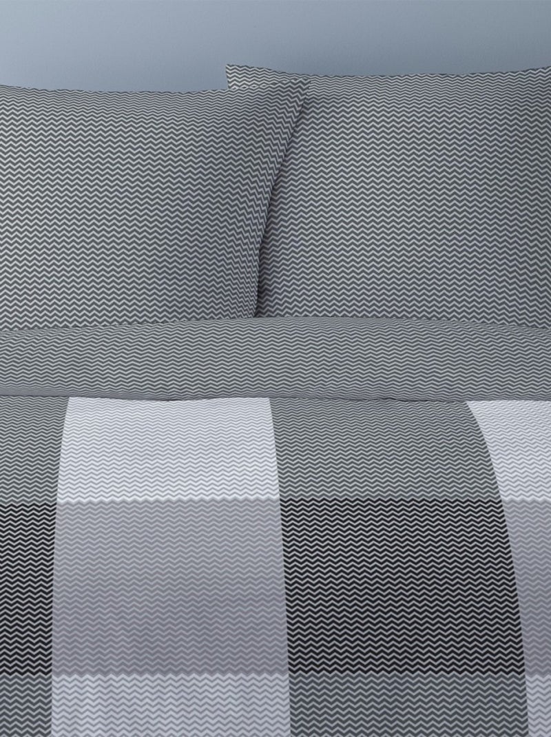 Housse de couette 260x240 Legolas + 2 taies coton flanelle Gris - Kiabi
