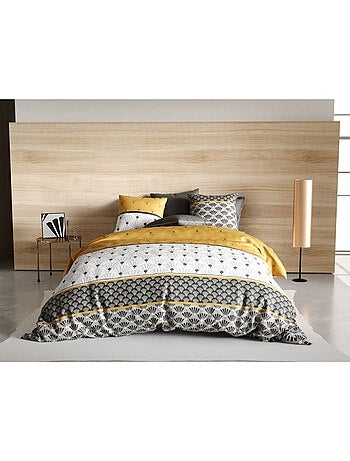 Housse de couette 260x240 Léo + 2 taies coton 57 fils