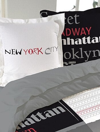 Housse de couette 260x240 MANHATTAN + 2 taies 100% coton