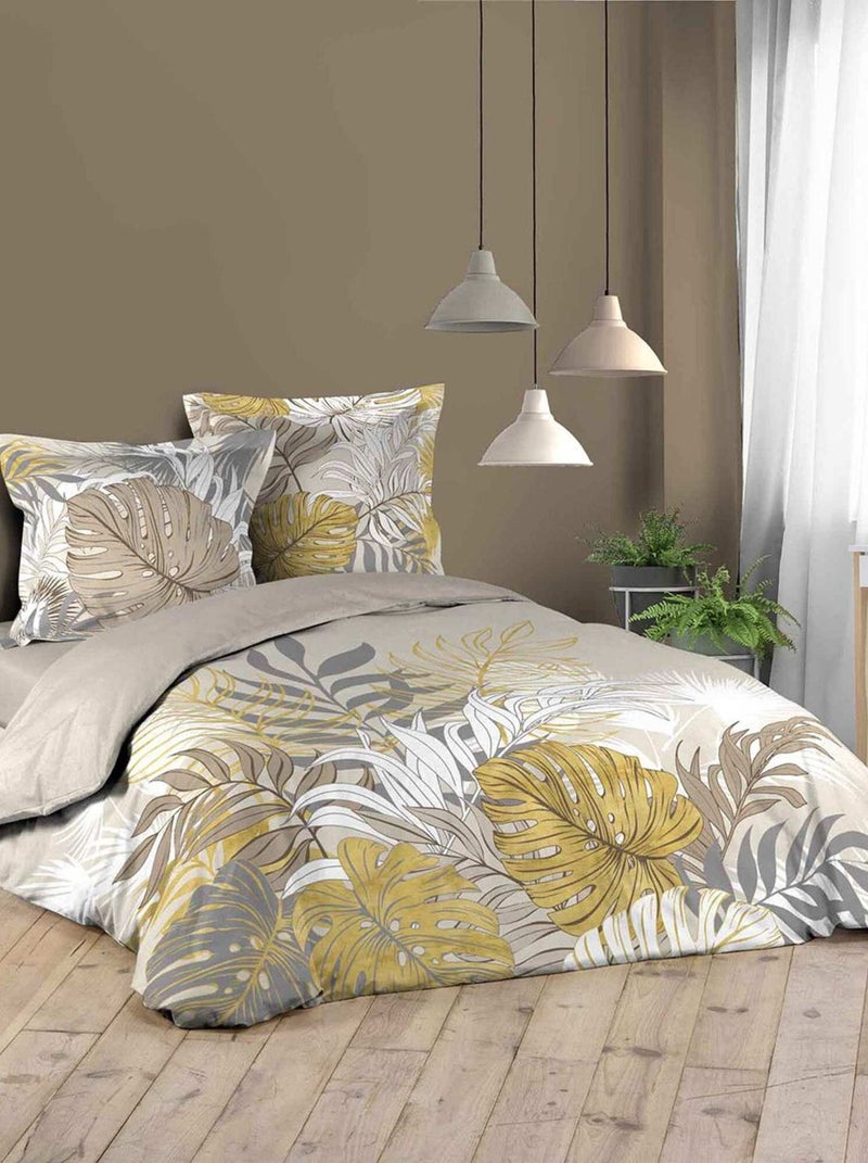 Housse de couette 260x240 Mogador naturel + 2 taies coton 42 fils Beige - Kiabi