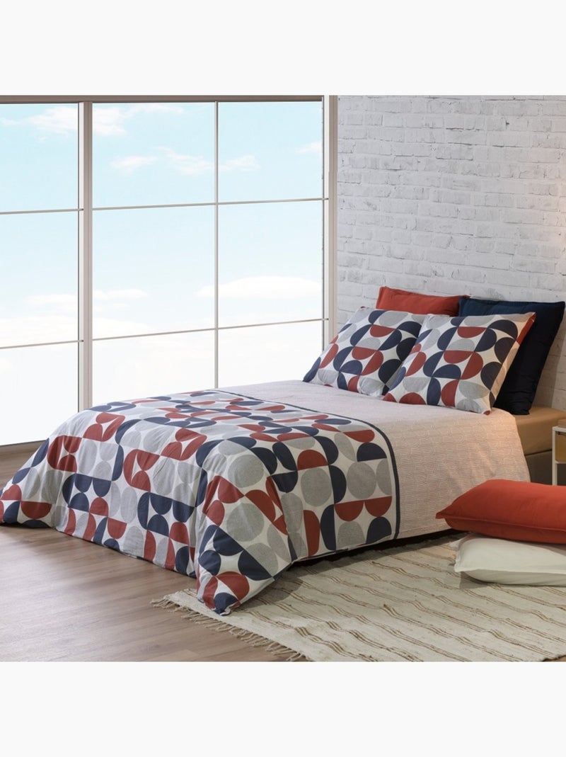 Housse de couette 260x240 MOON + 2 taies coton 57 fils Multicolore - Kiabi