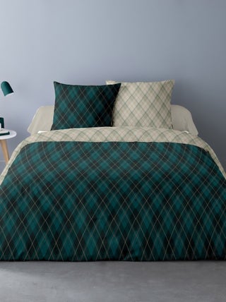 Housse de couette 260x240 Nahor + 2 taies coton flanelle