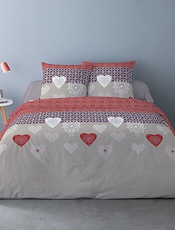 Housse de couette 260x240 Naty + 2 taies coton flanelle