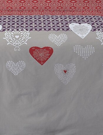 Housse de couette 260x240 Naty + 2 taies coton flanelle
