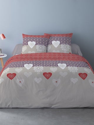 Housse de couette 260x240 Naty + 2 taies coton flanelle