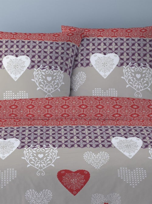 Housse de couette 260x240 Naty + 2 taies coton flanelle - Kiabi