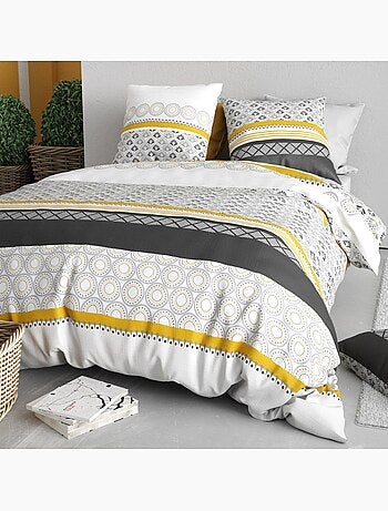 Housse de couette 260x240 SPIRA + 2 taies coton 57 fils