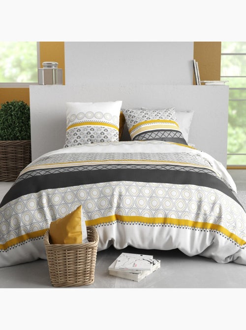 Housse de couette 260x240 SPIRA + 2 taies coton 57 fils - Kiabi