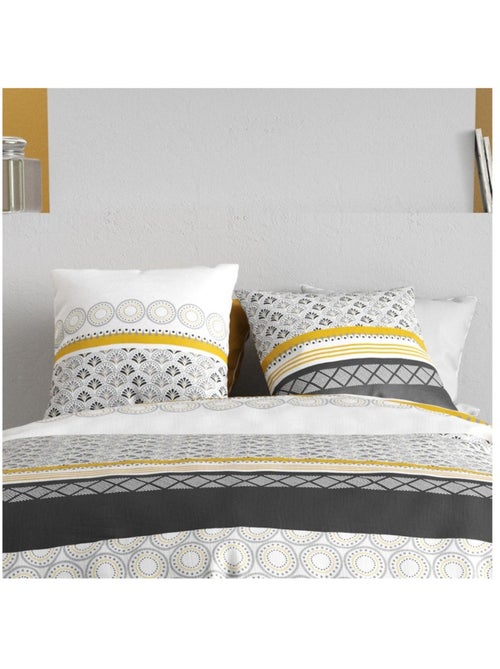 Housse de couette 260x240 SPIRA + 2 taies coton 57 fils - Kiabi