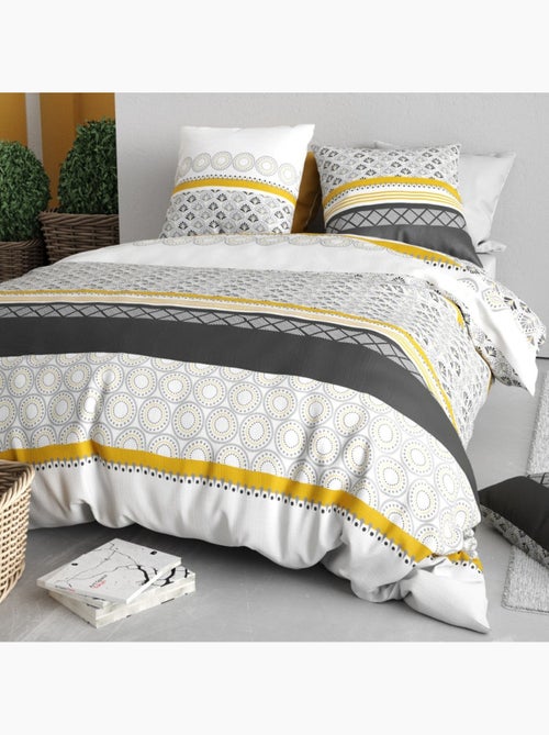 Housse de couette 260x240 SPIRA + 2 taies coton 57 fils - Kiabi