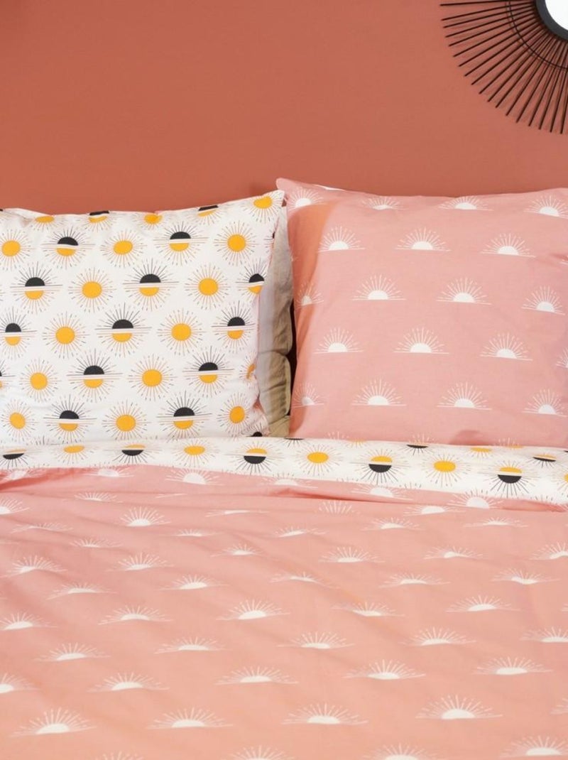 Housse de couette 260x240 TERRAMEA + 2 taies 100% coton adouci 57 fils/cm2 Jaune - Kiabi