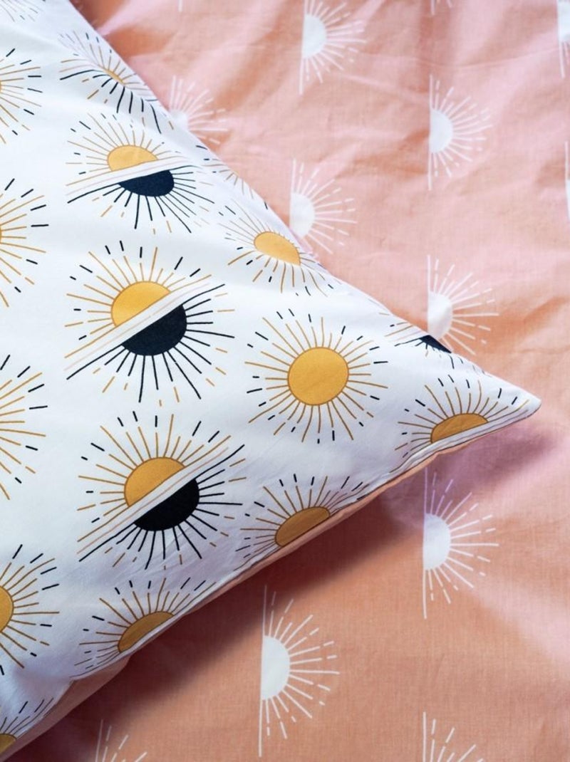 Housse de couette 260x240 TERRAMEA + 2 taies 100% coton adouci 57 fils/cm2 Jaune - Kiabi