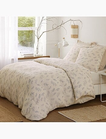 Housse de couette 260x240cm + 2 taies d'oreiller imprimées 100% gaze de coton