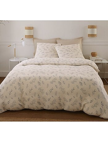 Housse de couette 260x240cm + 2 taies d'oreiller imprimées 100% gaze de coton