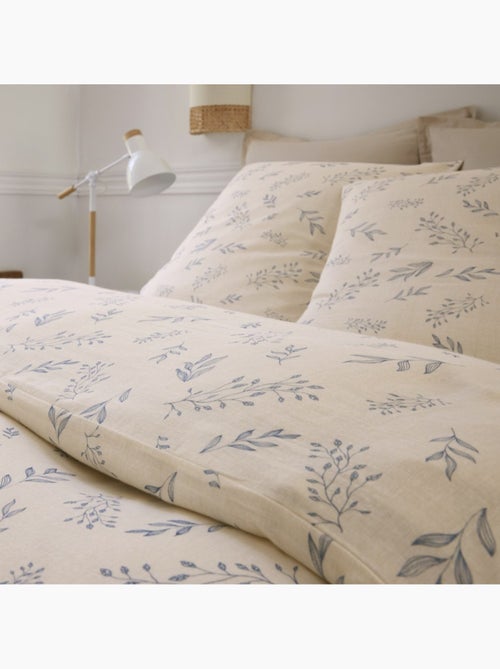 Housse de couette 260x240cm + 2 taies d'oreiller imprimées 100% gaze de coton - Kiabi Housse de couette 260x240cm + 2 taies d'oreiller imprimées 100% gaze de coton - Kiabi